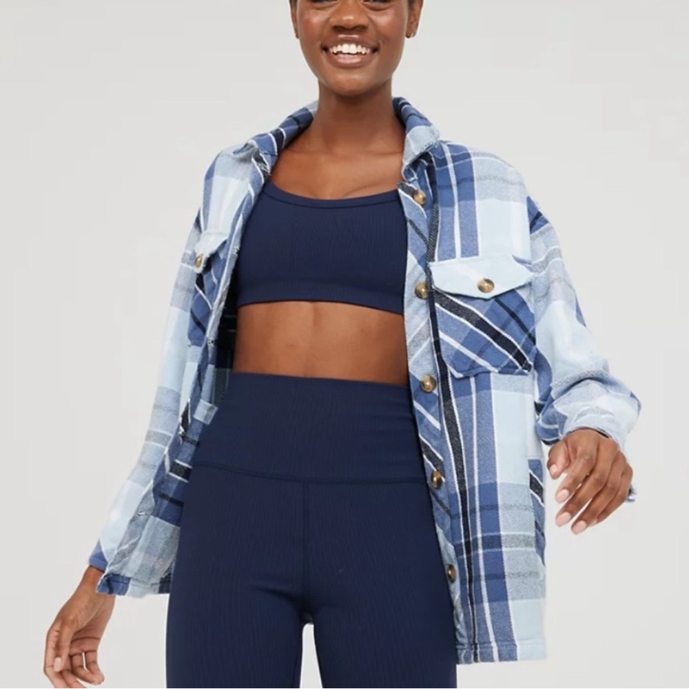 Aerie Womwn’s Offline Glannel Shirt Jacket Shacket